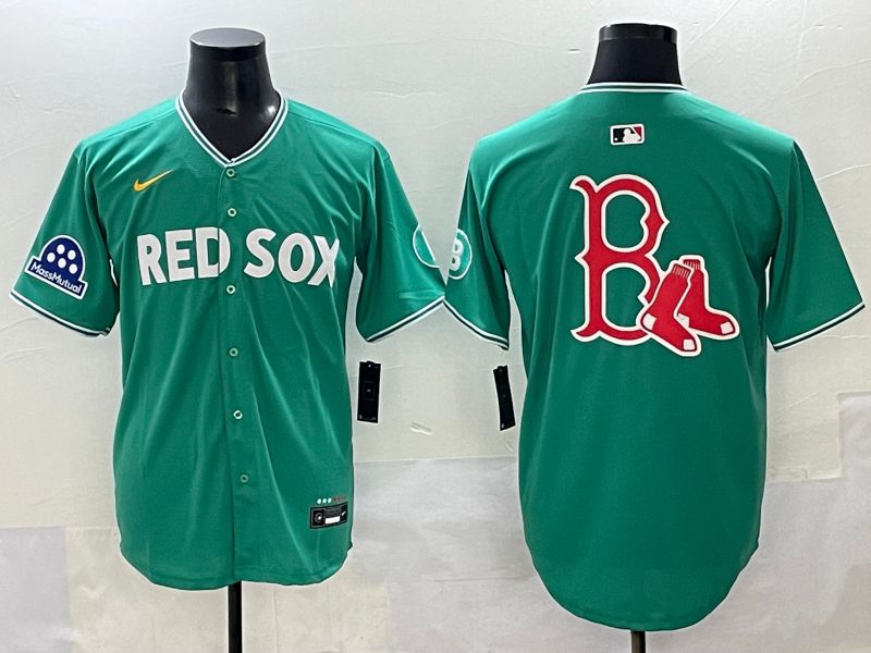 Men 2025 Boston Red Sox Blank Green Joint Name Nike MLB Jersey style 7